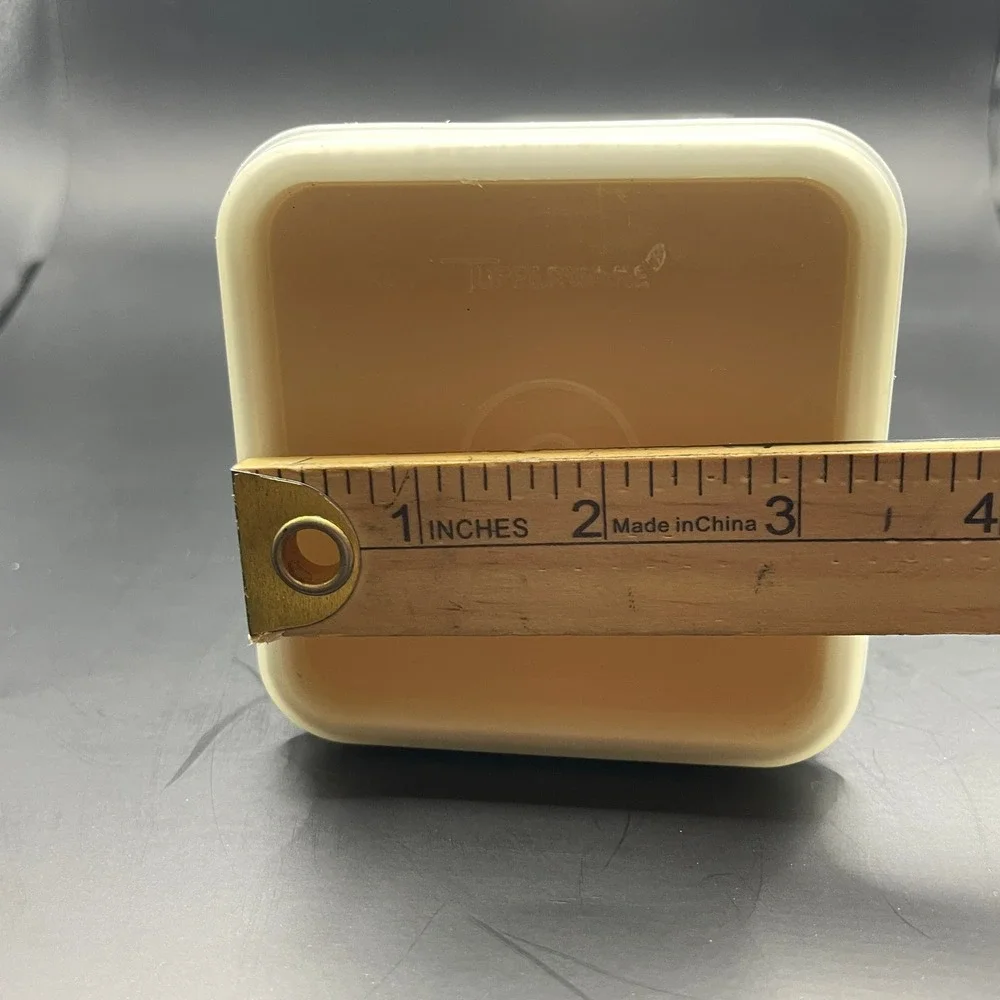 Tupperware Vintage Almond Cracker Keeper 1696-1 with Lid 1697-5 Cream 9 Inch
